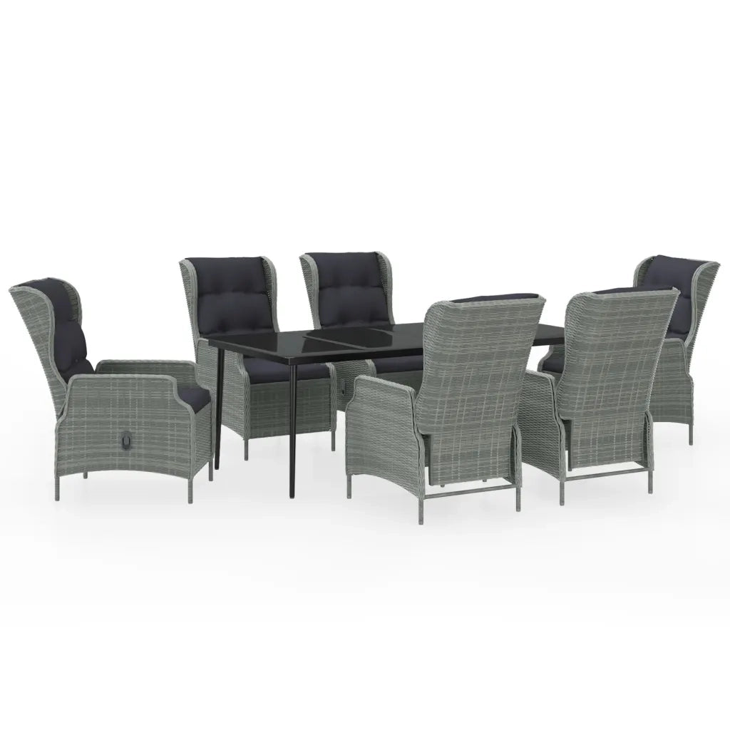Set Mobili da Pranzo per Giardino 7 pz Grigio Chiaro cod mxl 41199