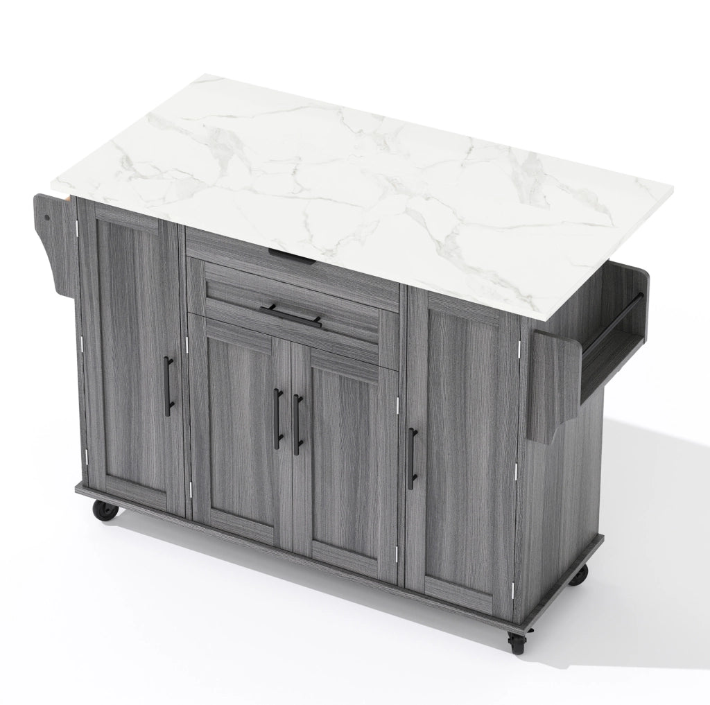 Mobile cucina con piano allungabile 136x70x92 cm; grigio in MDF