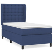 Letto singolo | Letto per adulti | Giroletto a Molle con Materasso Blu 80x200 cm inTessuto