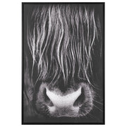 Stampa artistica su tela nera 93 x 63 cm Cornice in poliestere e MDF di toro moderna