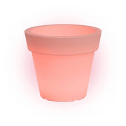 Vaso luminoso moderno di design Ø80 H70 in polimero resistente con LED rosso per interno ed esterno - Made in Italy - Monacis