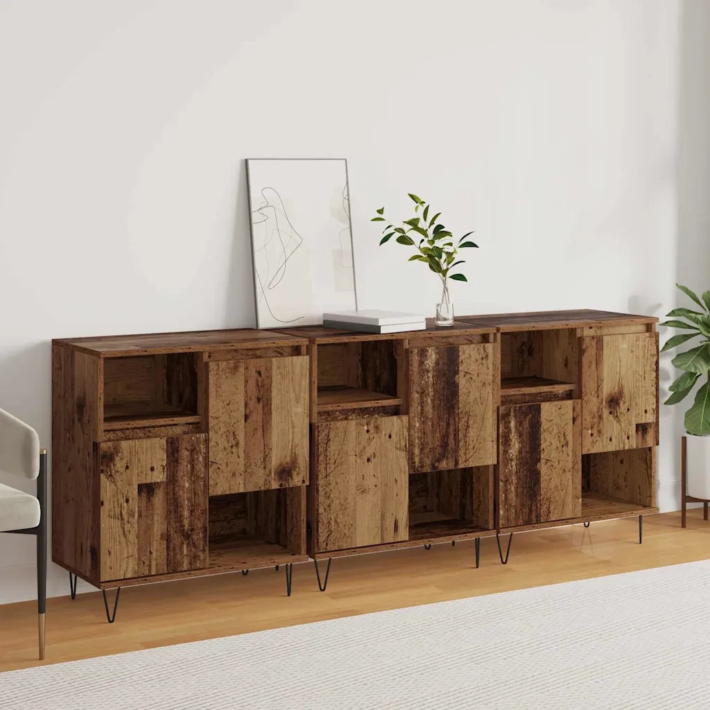 Credenza 3 pcs Legno vecchio 60 x 35 x 70 cm
