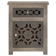 Comodino | Armadio da Notte | Mobiletto da notte 40x30x50 cm in Legno Massello di Mango