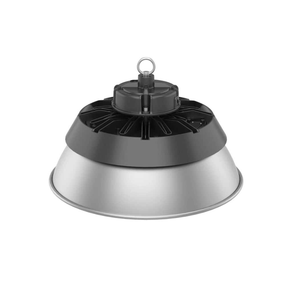 Faro LED Industriale UFO 200W 150W 100W Regolabile, 32000LM 160lm/W 4000K Neutro IP65 Dimmerabile 0-10V, Lampada LED High Bay Rotonda per Capannoni Magazzini 5 Anni Garanzia