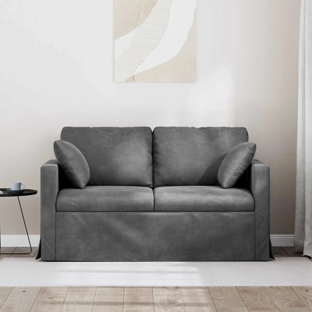 Divano Grigio scuro 138 x 78 x 80 cm Velluto
