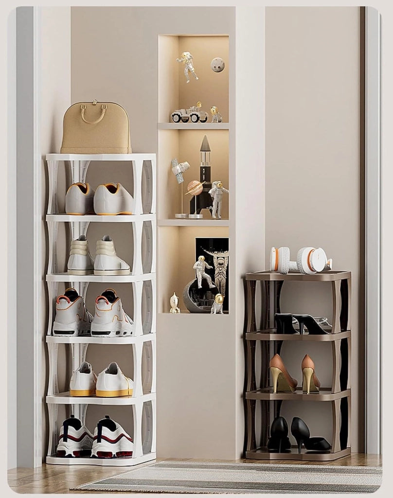 scarpiera Scarpiera impilabile, scarpiera Stretta Scaffali Verticali in plastica per Scarpe, Organizer impilabile per Scarpe per Porta d'ingresso del corridoio, giunzioni a piacimento