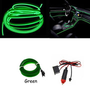 STRISCIA INTERNI LUCE AUTO FIBRA OTTICA 12V DECORAZIONE FILO 5MT VERDE 49