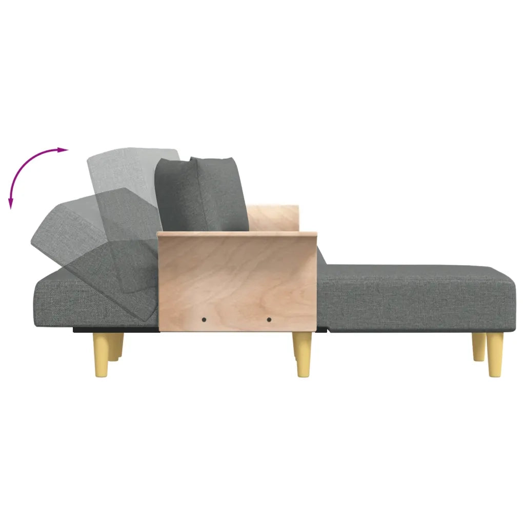 Divano Letto a L Grigio Scuro 279x140x70 cm in Tessuto 3157212