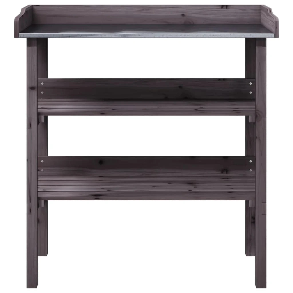 Tavolino porta piante con ripiani 78 x 38 x 82,5 cm legno di abete grigio 02_0045431