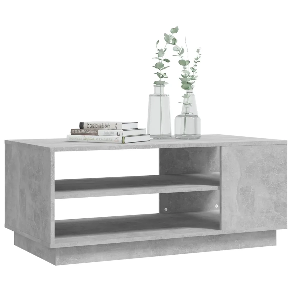 Tavolino da Salotto Grigio Cemento 102x55x43 cm in Truciolato 810284