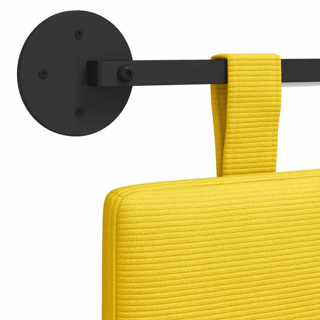 Testiera sospesa Con luce LED Giallo Chiaro Tessuto in Cords