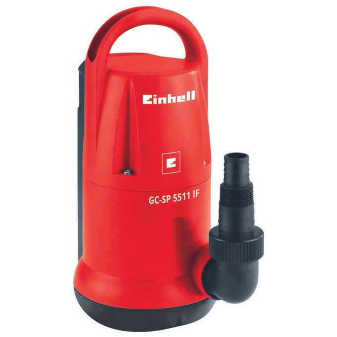 Einhell 4170463 GC-SP 5511 IF Pompa a Immersione Fondo Piatto 550W Portata 11000 L-h Prevalenza 8.5 m Manuale e Automatica