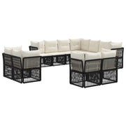 Set Divano da Giardino 11 pcs Nero polyrattan 3434422