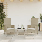 Set da Pranzo da Giardino 3 pz con Cuscini Beige in Polyrattan 3277590
