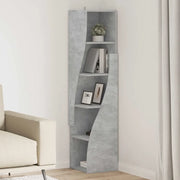 Mobile angolare Grigio cemento 32x32x140cm Legno multistrato 889878