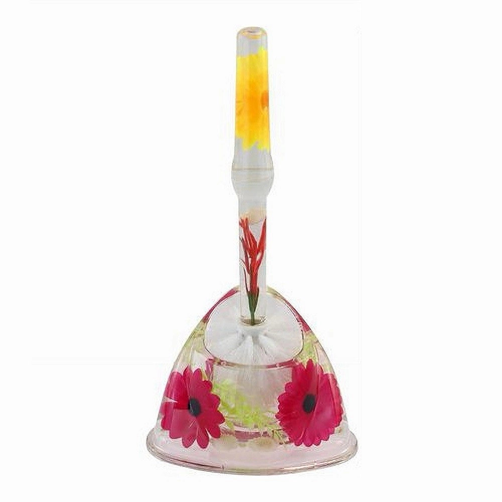Trade Shop - Scopino Wc Porta Scopino Decorato Fiori Portascopino Bagno Accessorio 52373 -