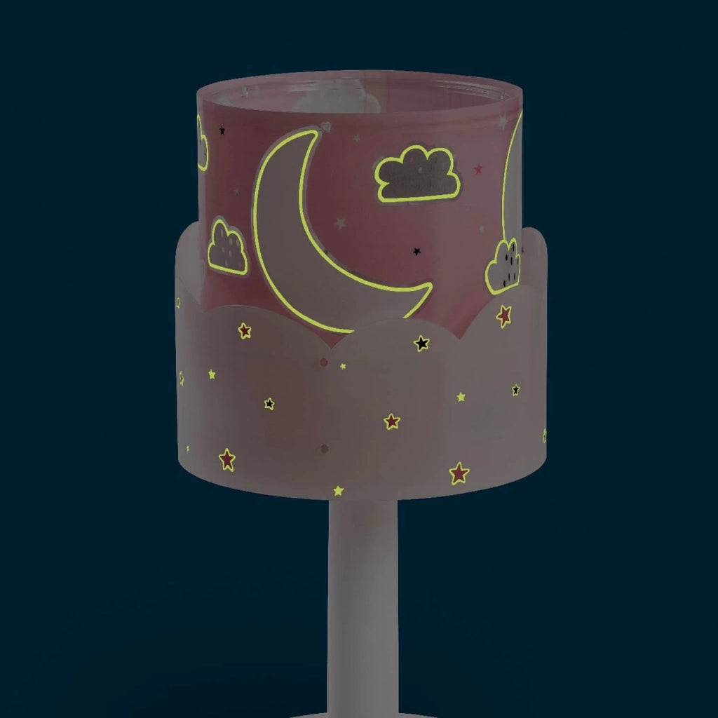 LÚZETE - LÁMPARA DE MESA INFANTIL NEW MOON E14 ROSA