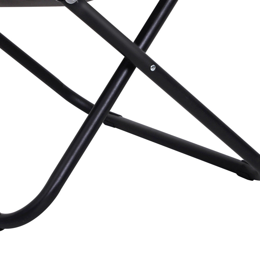 Sedia Pieghevole da Pranzo con Seduta in Tessuto e Gambe in Metallo ¨C zephmum ¨C Grigio 80x80x75 cm