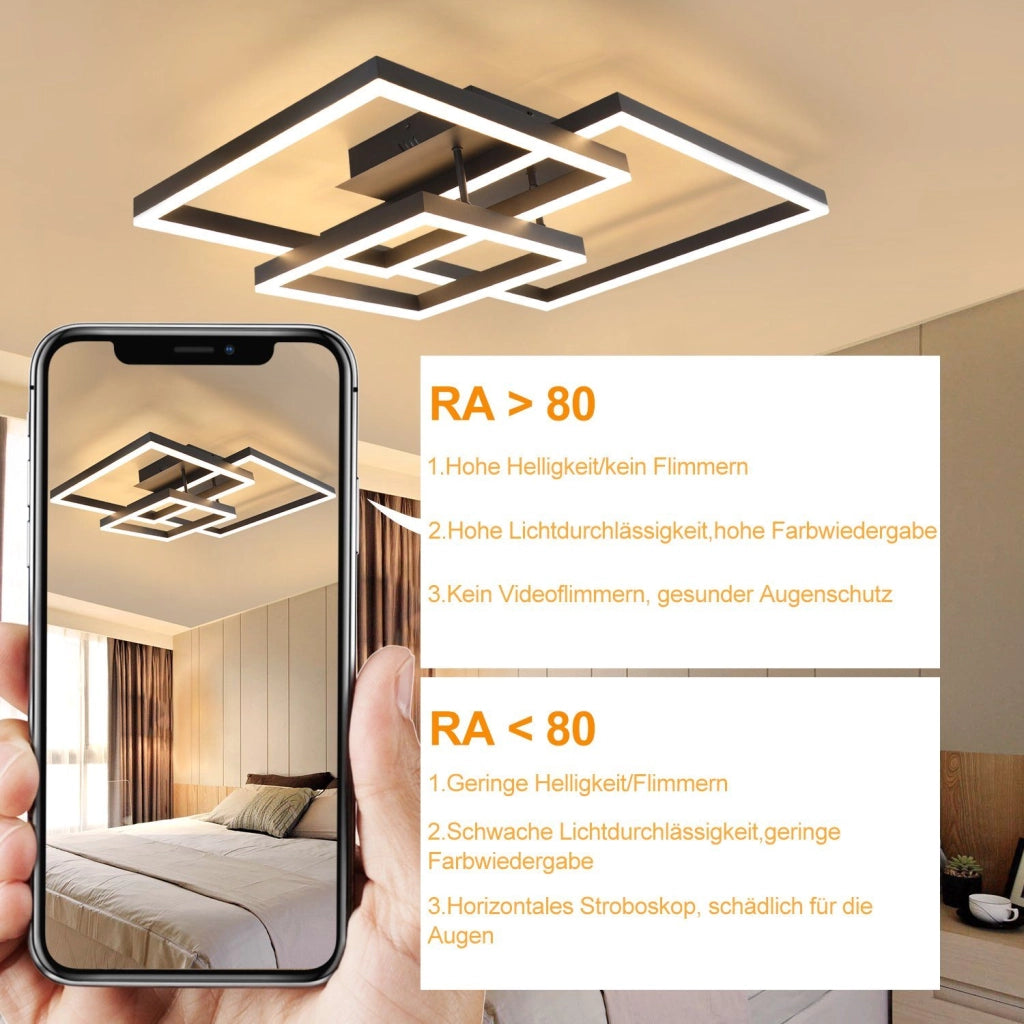ZMH Lampada da soffitto plafoniera LED moderna poligonale quadrata