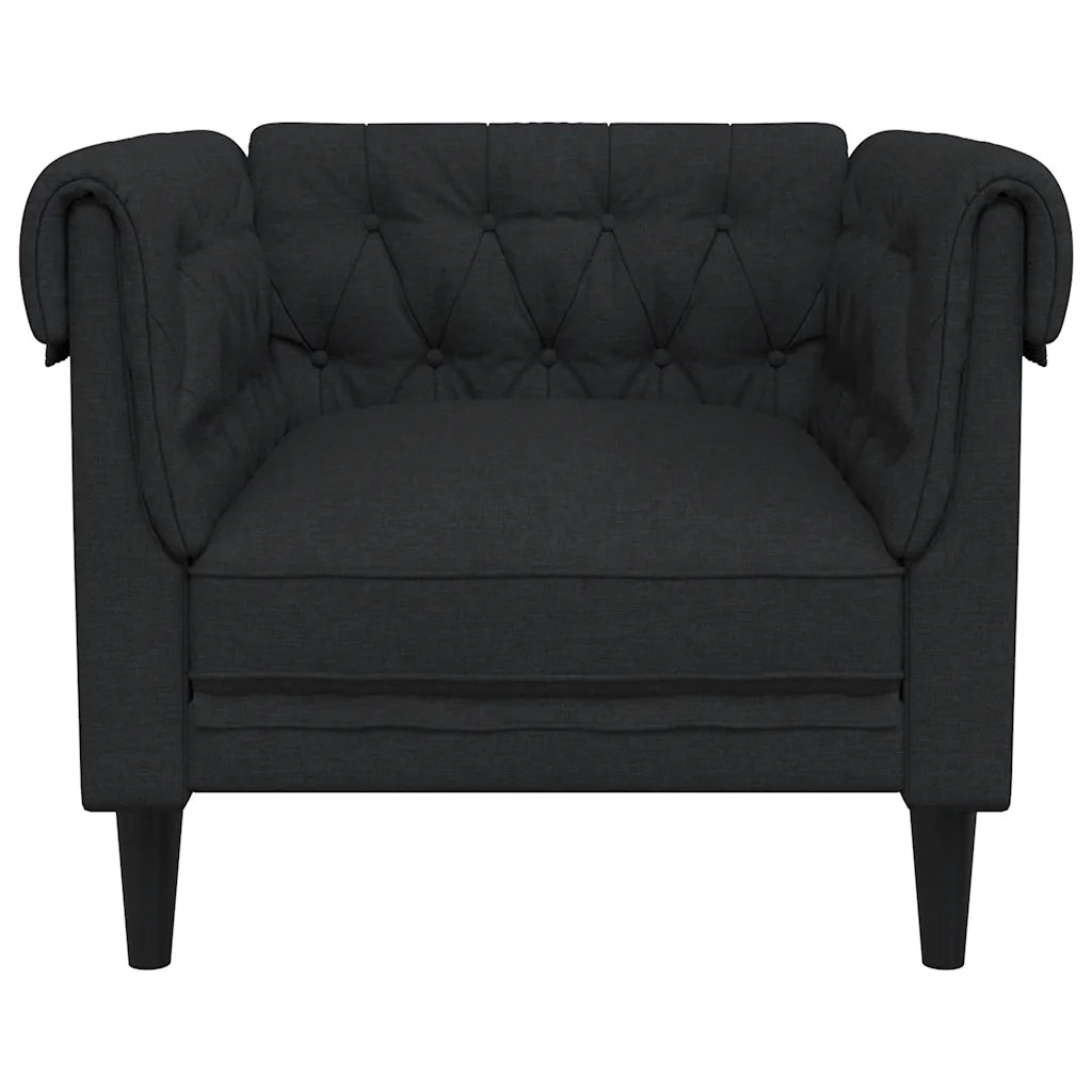 Poltrona Chesterfield Nera in Tessuto 372540