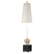 Lampada da tavolo Art Déco resina bianca Swirl E27 Flambeau