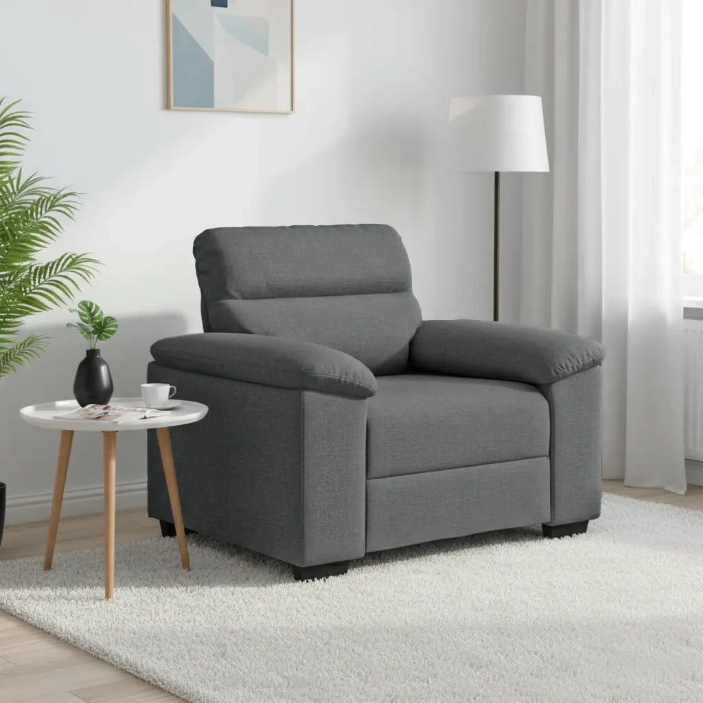 Poltrona Grigio Scuro 100x81x84 cm in Tessuto 4105288