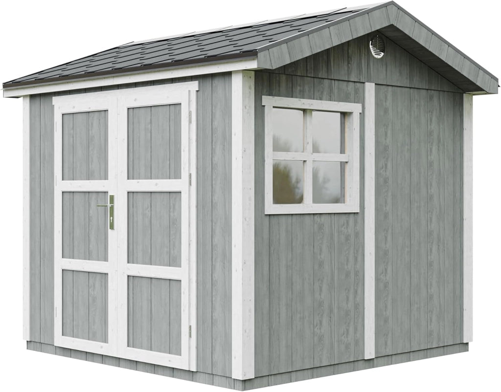 Casetta da giardino di qualit? premium 5,9 m² - H252x250x294 cm - Timbela M913A-CAVERN STEEL