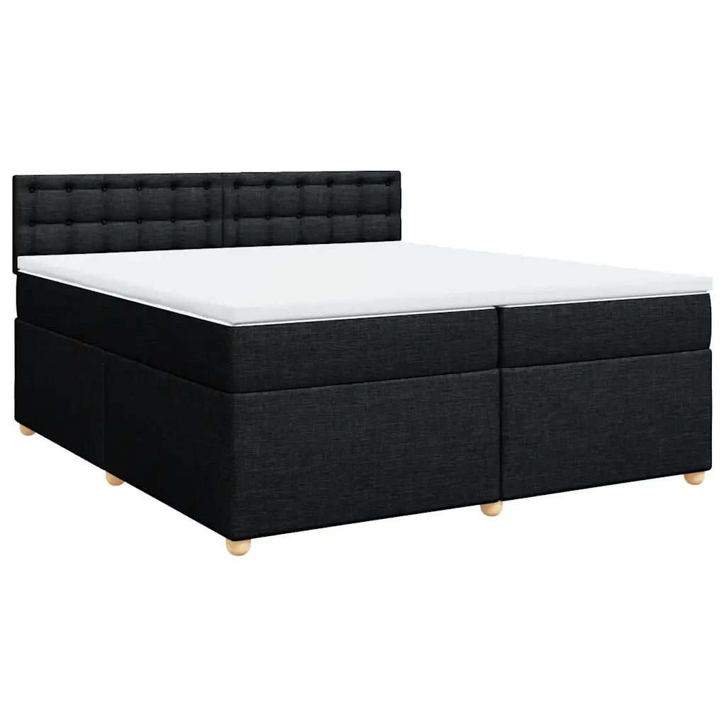 vidaXL Giroletto a Molle con Materasso Nero 200x200 cm in Tessuto