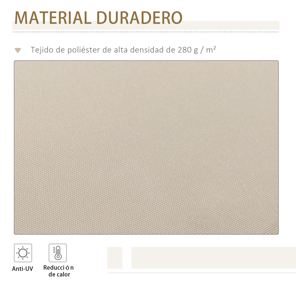 Tenda da Sole Avvolgibile a Manovella ¨C Xylo ¨C 4x2.5m Beige Metallo Alluminio Impermeabile