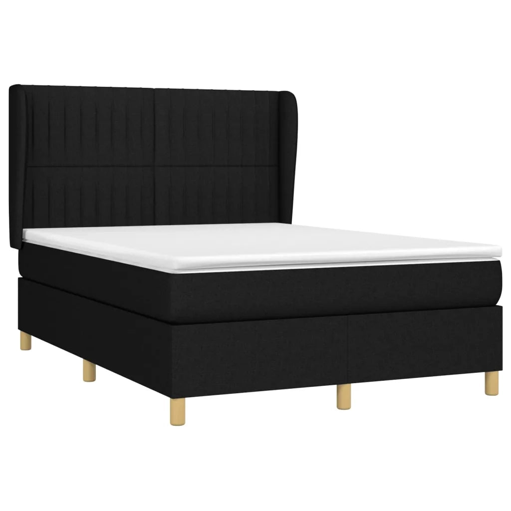 Giroletto a Molle con Materasso Nero 140x200 cm in Tessuto 3128687