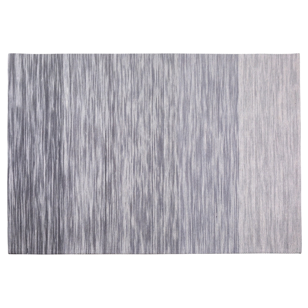 Tappeto Grigio Lana e Poliestere 140 x 200 cm Tessuto a Mano Design Moderno