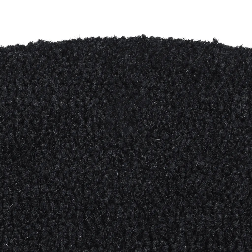 Zerbino | Tappetino Naturale Nero Mezzo Rotondo 40x60 cm Fibra di Cocco