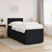 Letto box spring con materasso Nero 90 x 190 cm Tessuto 3452305