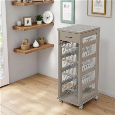 VESUVIO CARRELLO DA CUCINA IN COLORE FANGO 29 X 39 XH 84  CM
