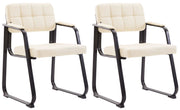 Set di 2 sedie per visitatori Canada B in finta pelle crema