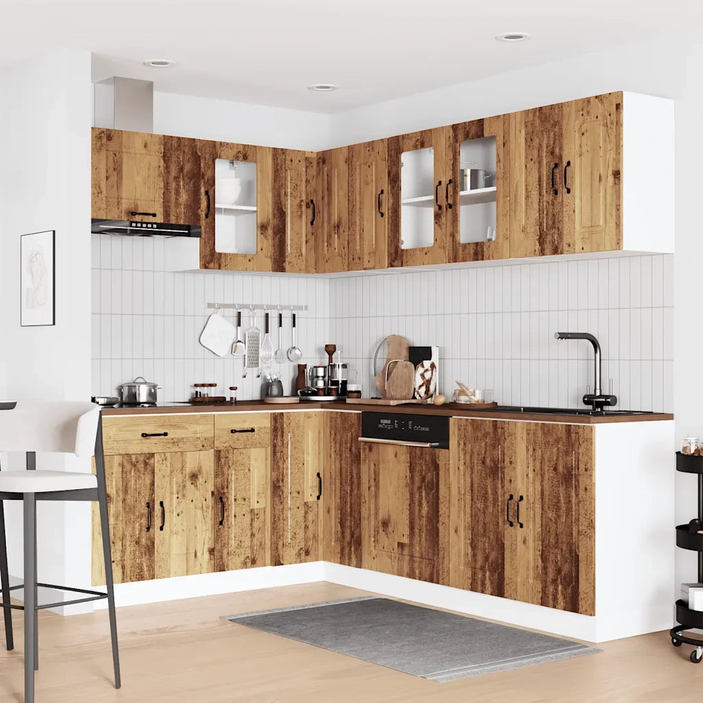 Set Mobili da Cucina 11 pz Kalmar Legno Vecchio in Truciolato 3314889
