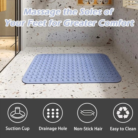 Antislip mat 40 x 80 cm con chiodi a molla - Padrino quadrato spesso per sauna, bagno e superfici scivolose (blu)