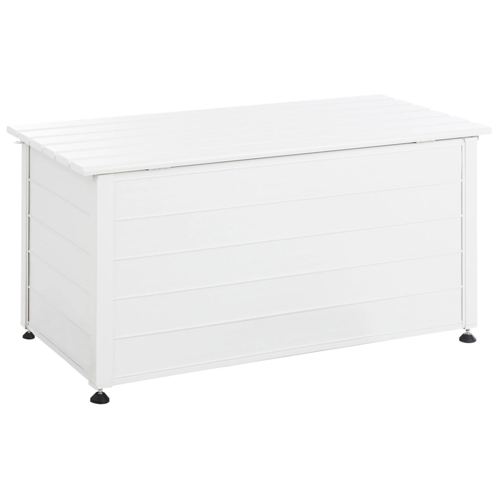 Mobile portaoggetti da giardino in alluminio bianco 123x50 cm Mobili da giardino
