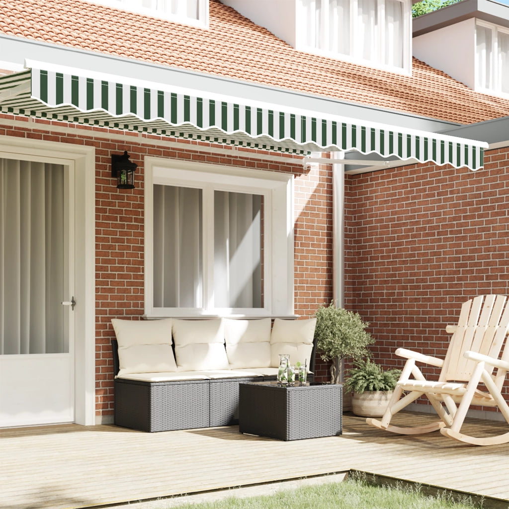 Valance Ombrellone per Struttura da 4 m Verde e Bianco 3.8x0.2 m