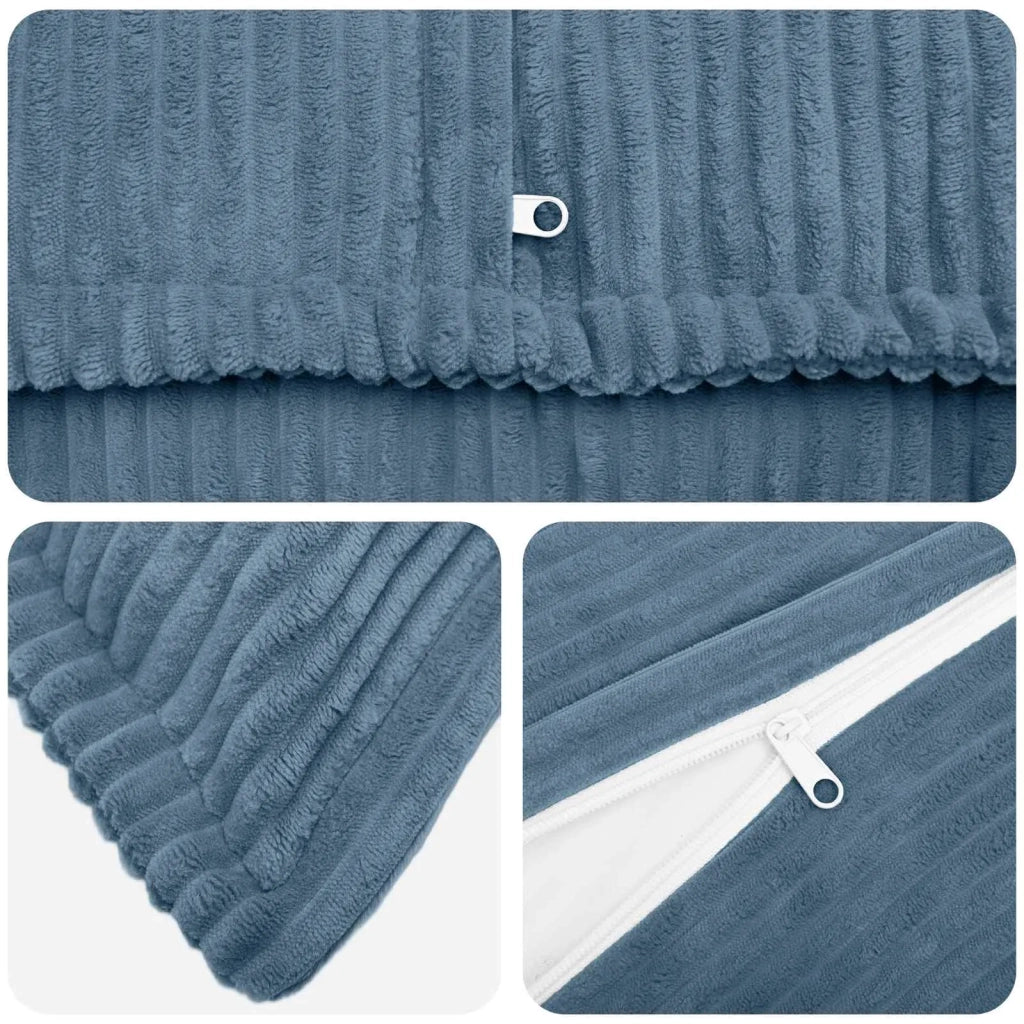 Federa 2 pz HOUTEN Blu 40 x 60 cm corduroy 917518