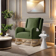 Sedia oscillante - Verde scuro - Sedile in pelle - Comfortevole - Ruggine anti-urto