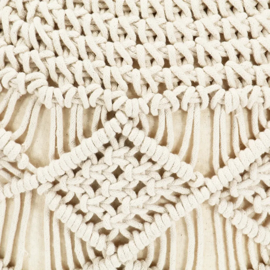 Pouf Lavorato a Mano in MacramÃ© 45x30 cm in Cotone
