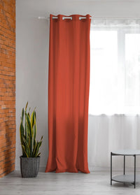 Tenda Semioscurante 140 x 290 Cm Moderne Con Occhielli  Terracotta - 1 Tenda