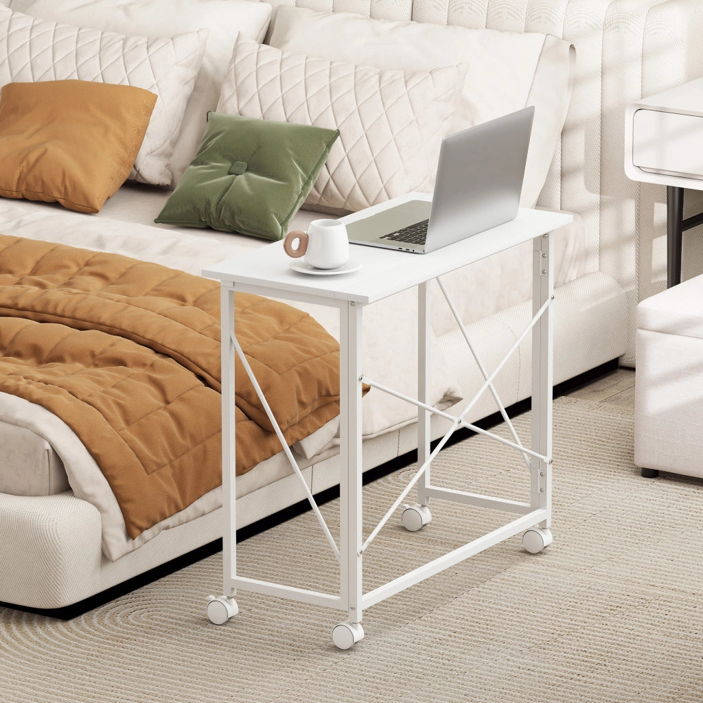 Scrivania pieghevole con ruote ¨C zephmum ¨C bianco 80x40 cm