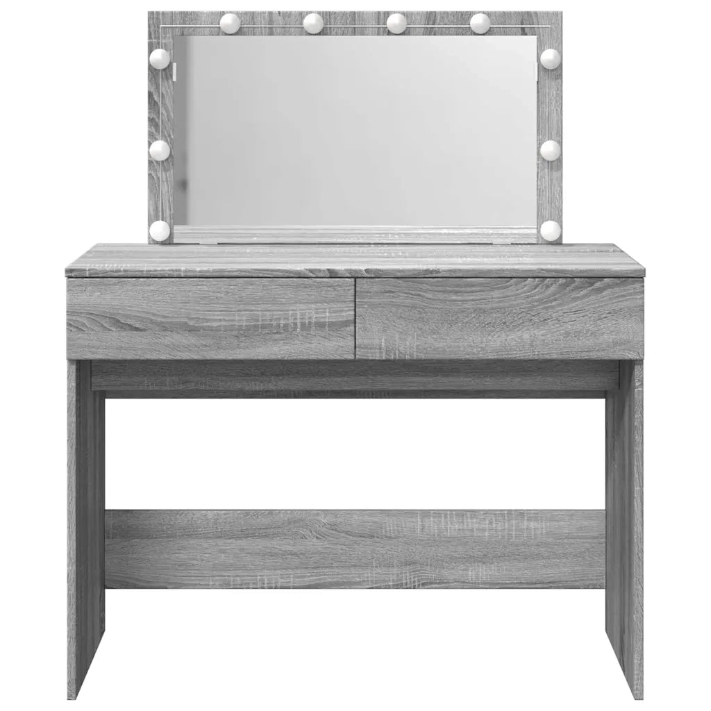 Toeletta con LED Grigio Sonoma 100x40x120 cm