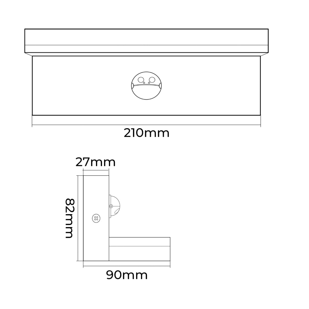 APPLIQUE LED DA ESTERNO CON SENSORE DI MOVIMENTO PIR LUCE CALDA 3000K IMPERMEABILE DESIGN MODERNO