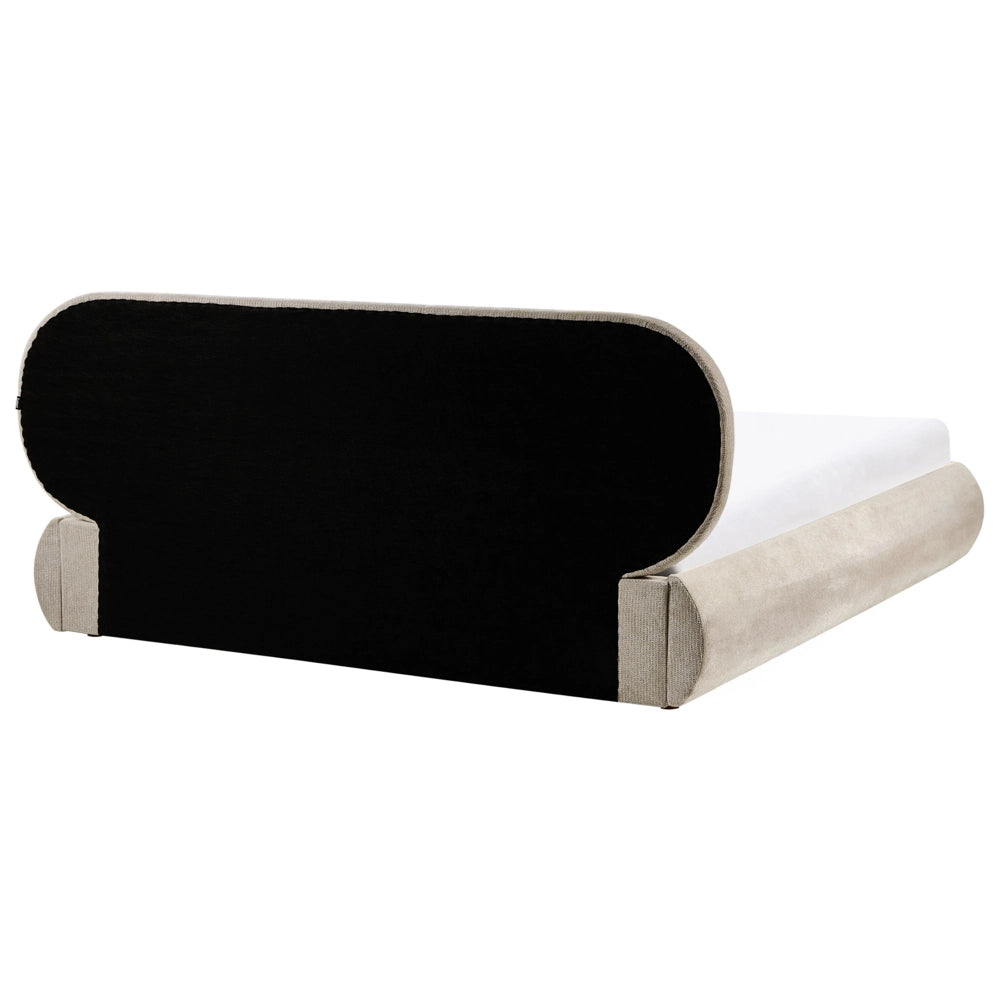 Letto matrimoniale imbottito con struttura a molle a sollevamento trapuntato 180 x 200 tortora e contenitore sollevabile