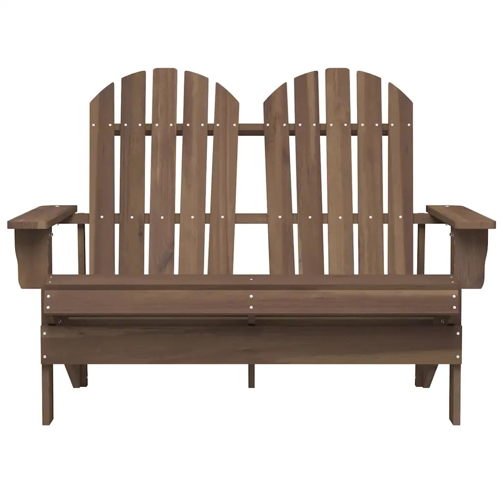 Sedia 2 Posti da Giardino Adirondack in Abete Massello Marrone