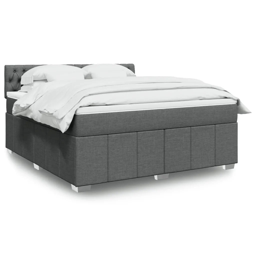 Giroletto a Molle con Materasso Grigio Scuro 180x200 cm Tessuto 3287155