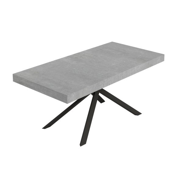 Tavolo Allungabile 200-304x90x77 cm Niket Cemento Gambe Antracite